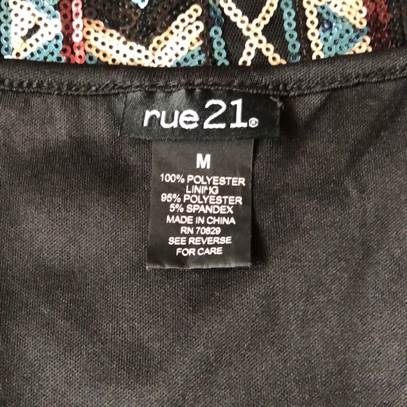 RUE21 COLORFUL SEQUINS BOHO PRINT TANK TOP/EUC - Picture 8 of 14